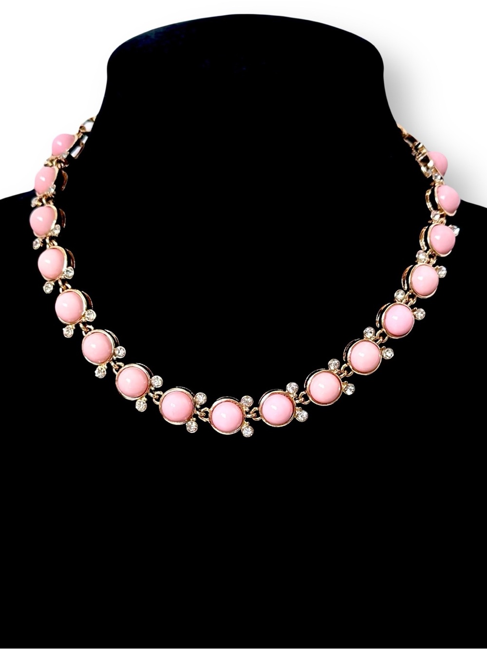NEIMAN MARCUS | Pink & Gold Fashion Staple Necklace w Crystal Accents | NWT